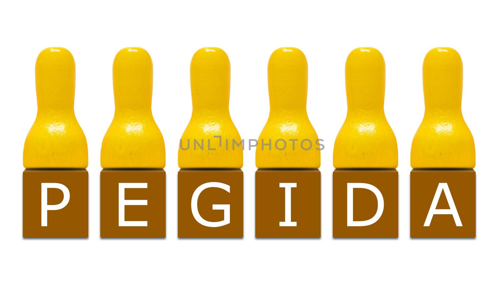 Illustration symbolizing PEGIDA that stands for Patriotic Europeans Against the Islamization of the Occident