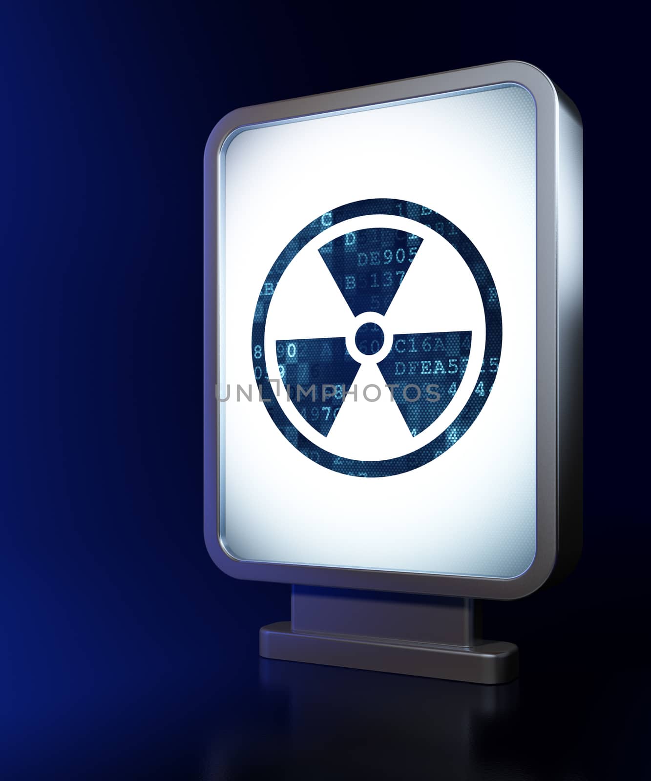 Science concept: Radiation on billboard background by maxkabakov