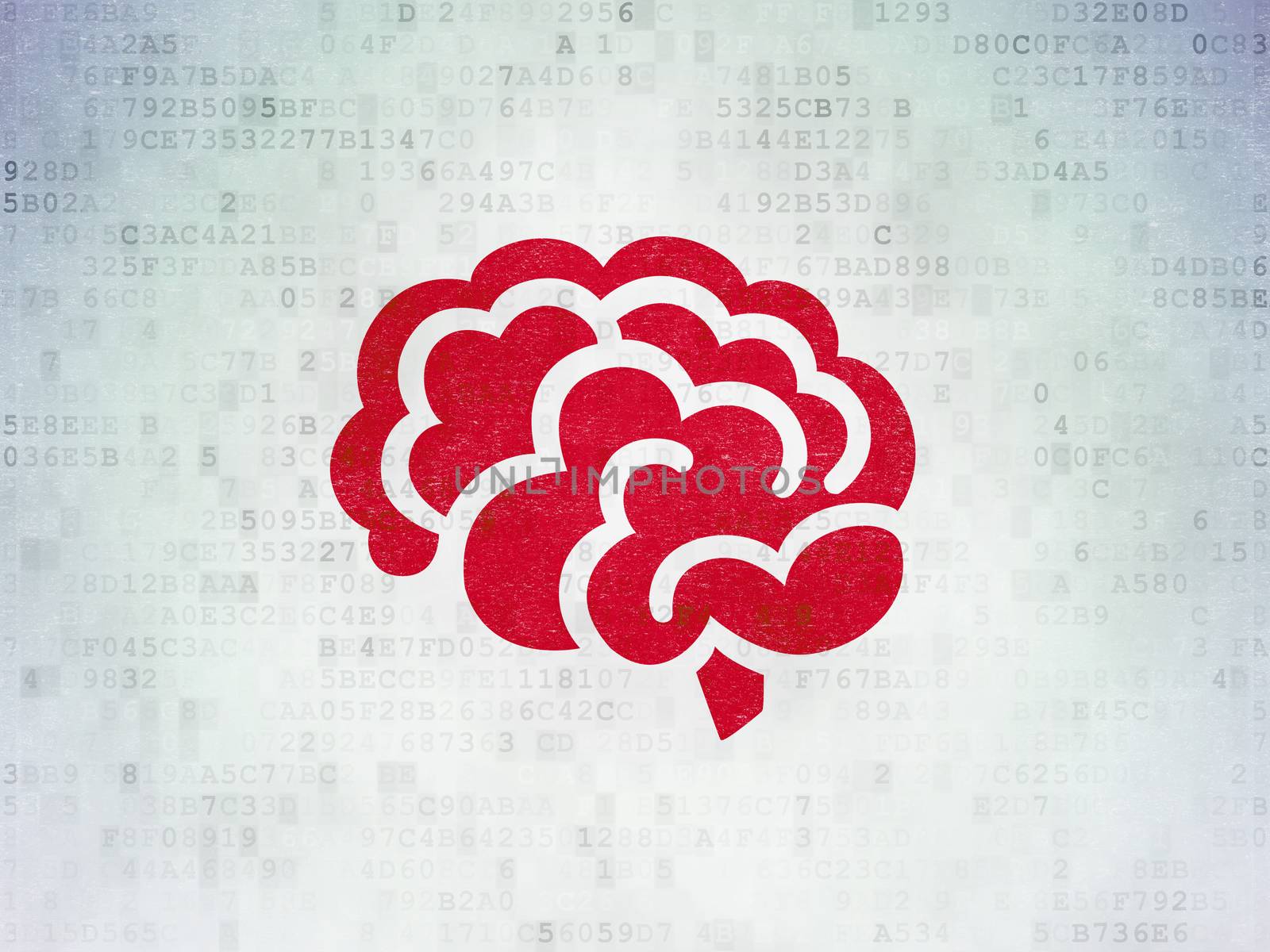 Medicine concept: Brain on Digital Paper background by maxkabakov