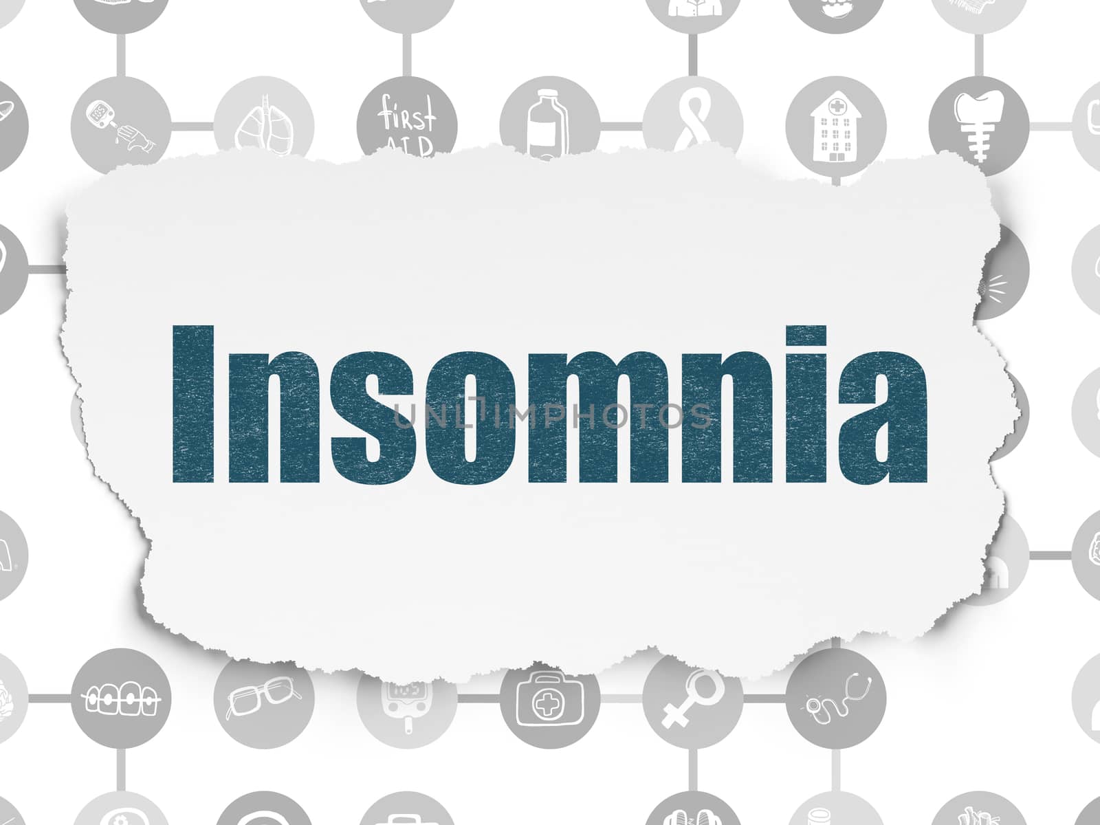 Healthcare concept: Insomnia on Torn Paper background by maxkabakov