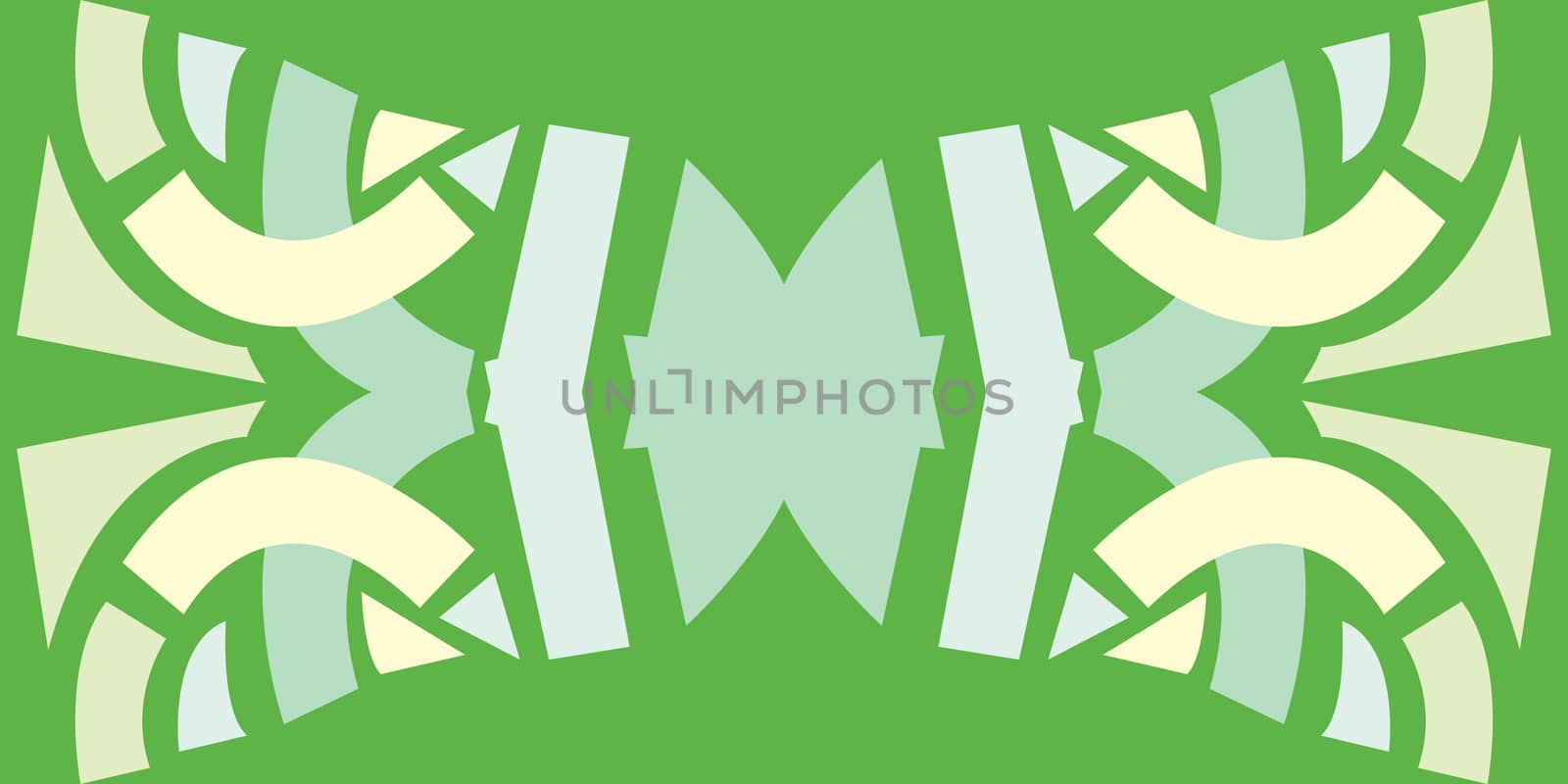 Abstract bow tie design over green background