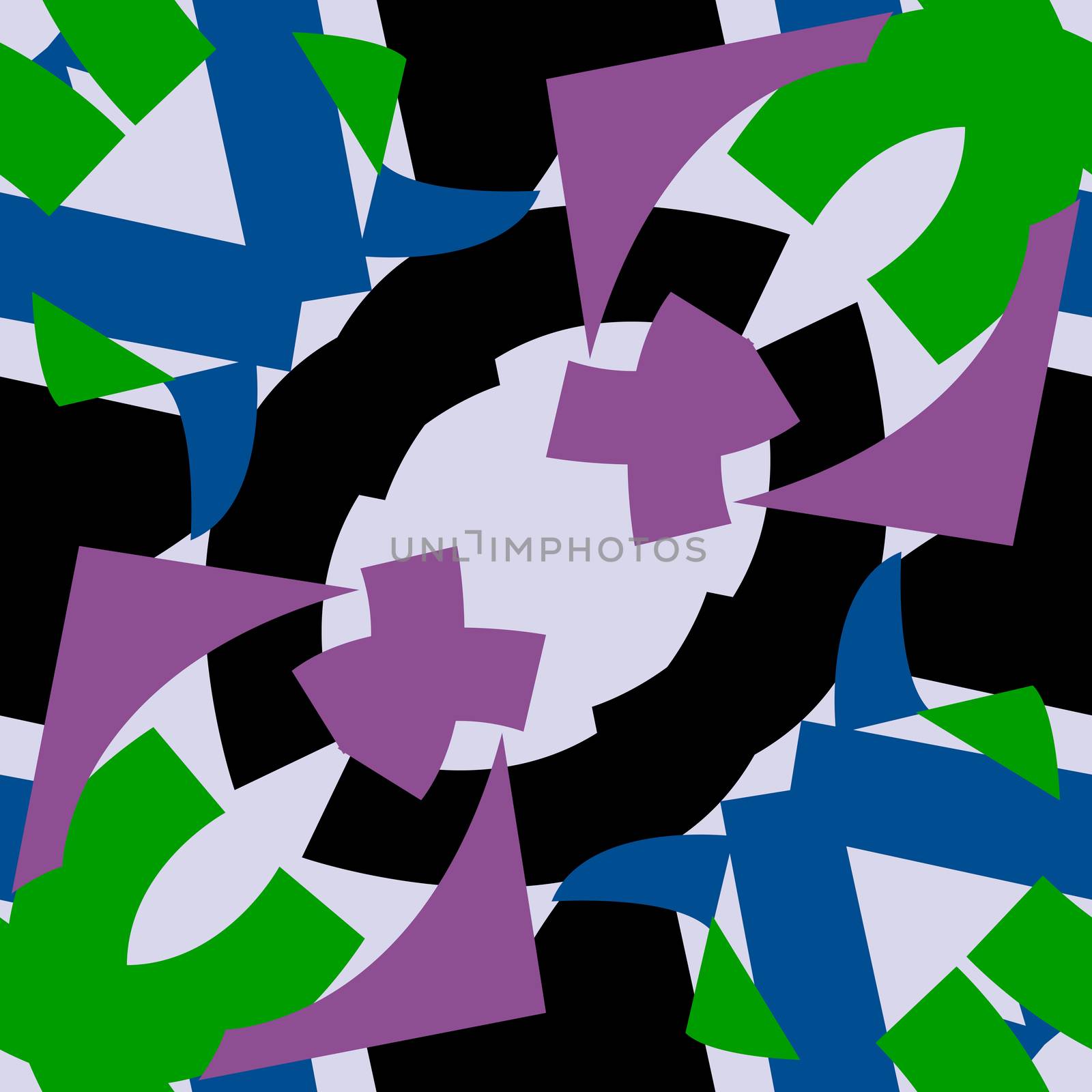 Black purple and green symmetrical triangle patterns
