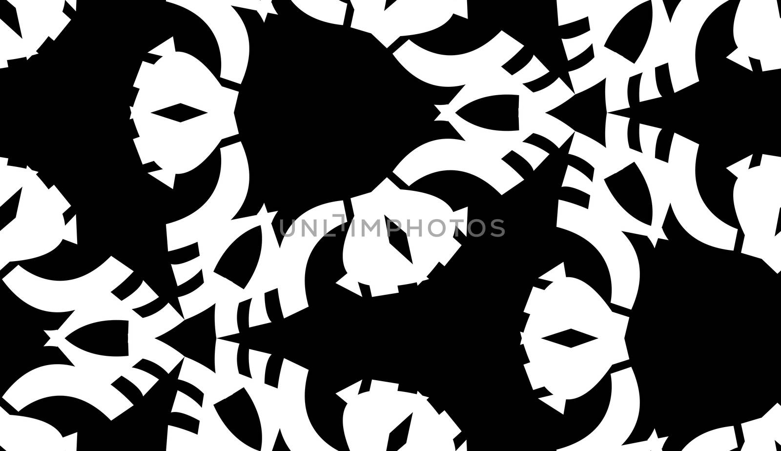 Repeating tiled pattern of black symmetrical triangular shapes