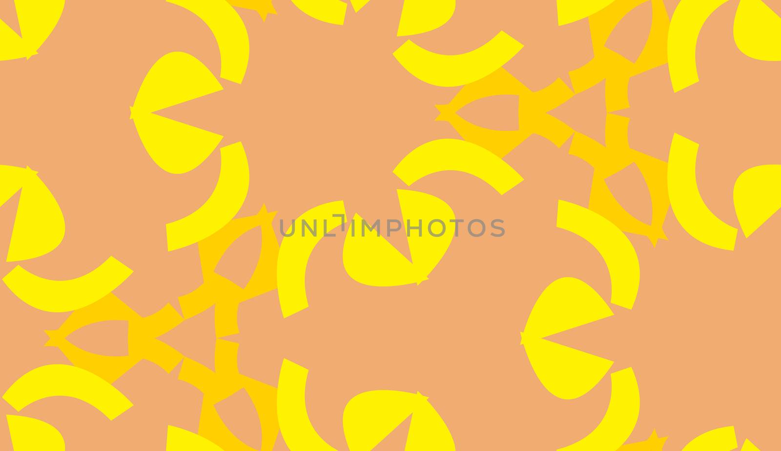 Seamless tiled pattern of various yellow shapes