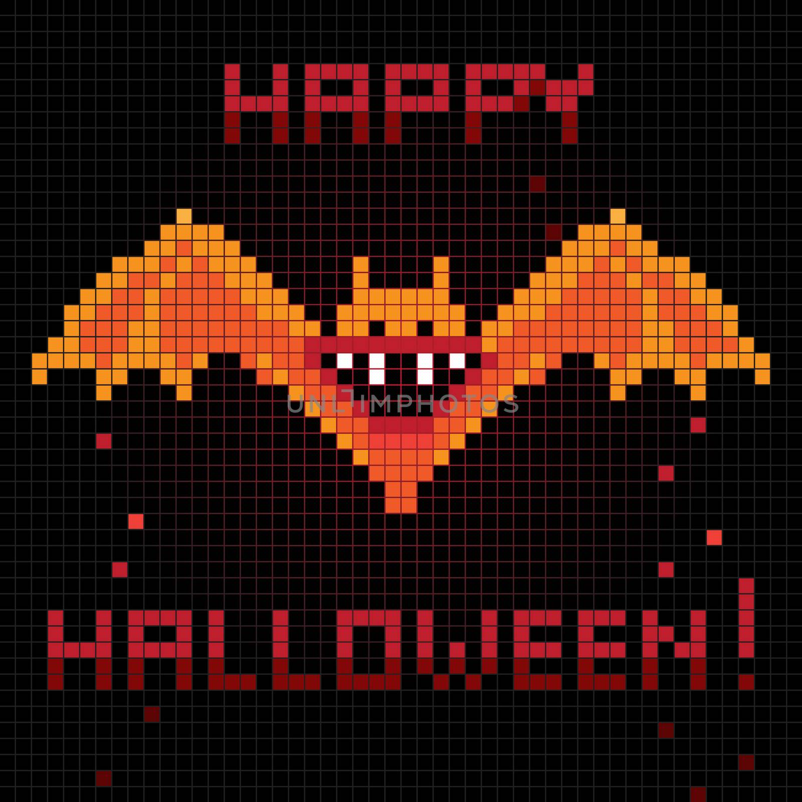 pixel halloween bat by catacos