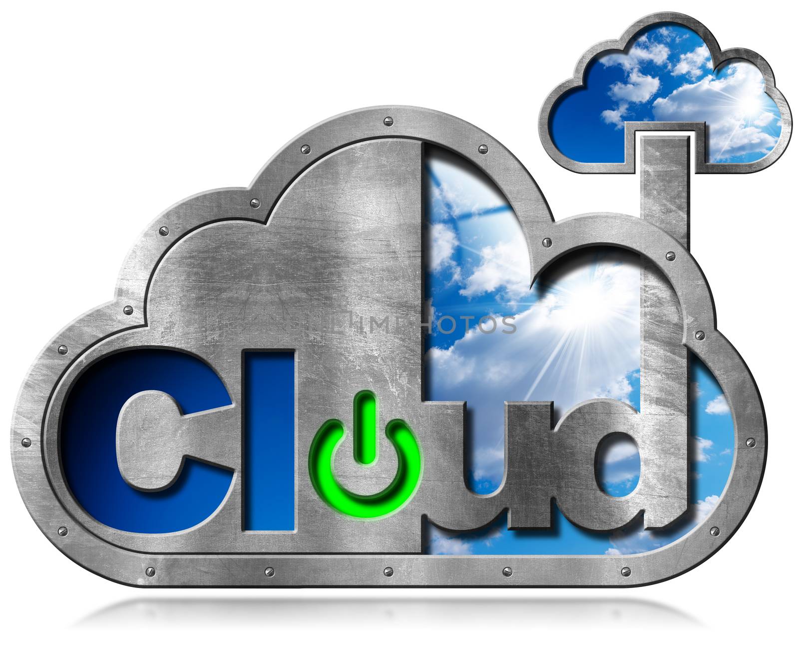 Cloud Computing Symbol with Sky by catalby