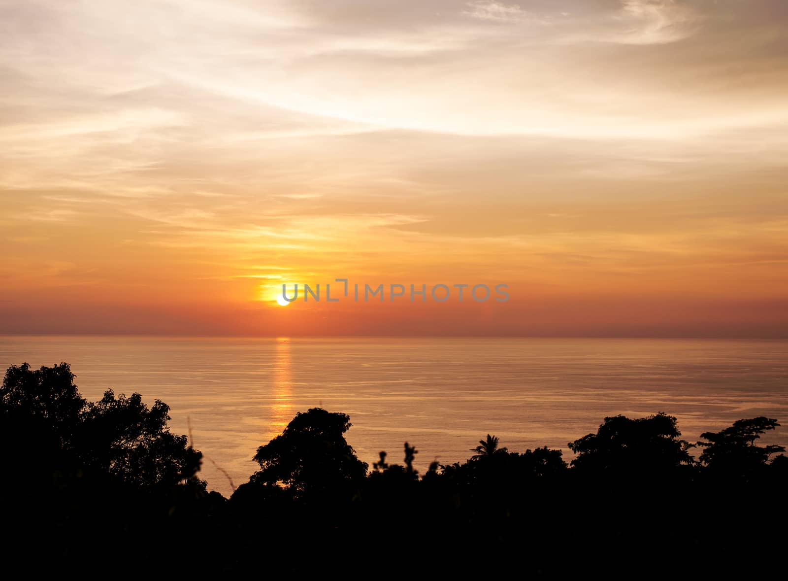 Beautiful nature with color of the sunset, Phuket view point Thailand