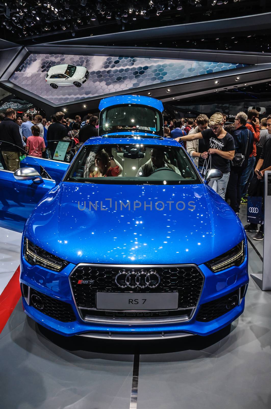FRANKFURT - SEPT 2015: Audi RS 7 presented at IAA International Motor Show on September 20, 2015 in Frankfurt, Germany