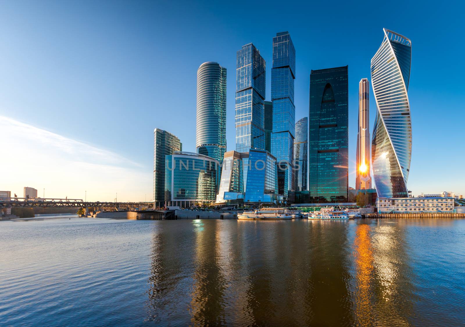 Moscow City - view of skyscrapers Moscow International Business Center.