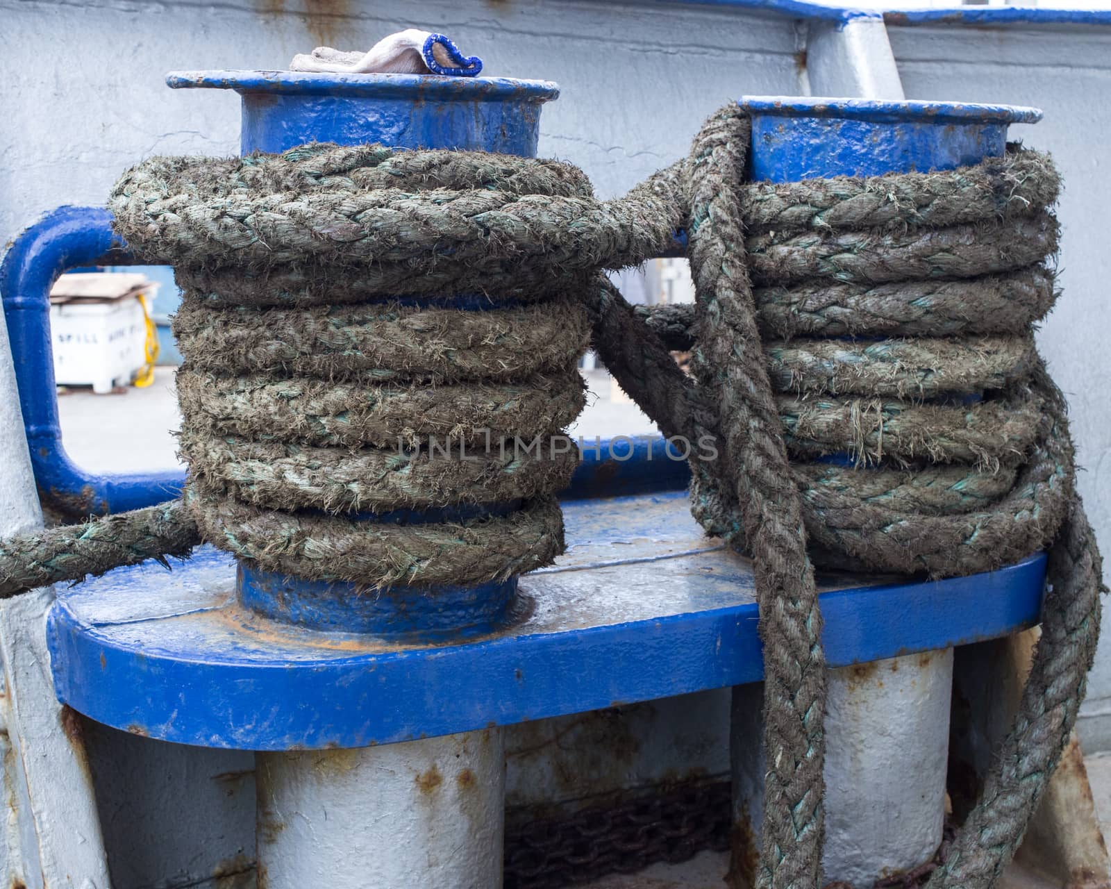 Rope tied to a ship's bit