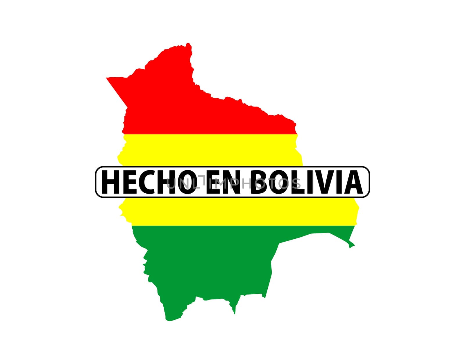 made in bolivia country national flag map shape with text