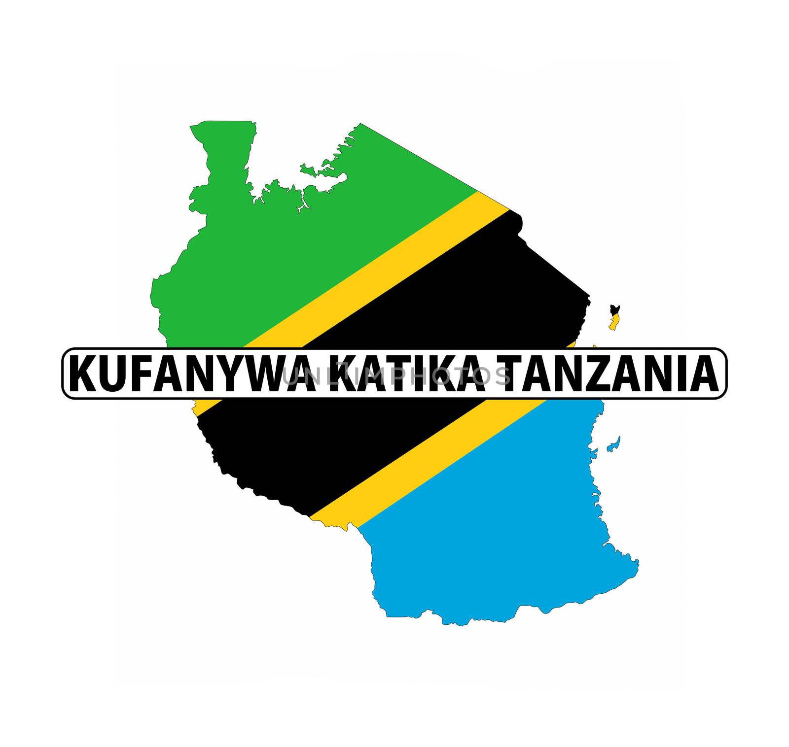 made in tanzania country national flag map shape with text