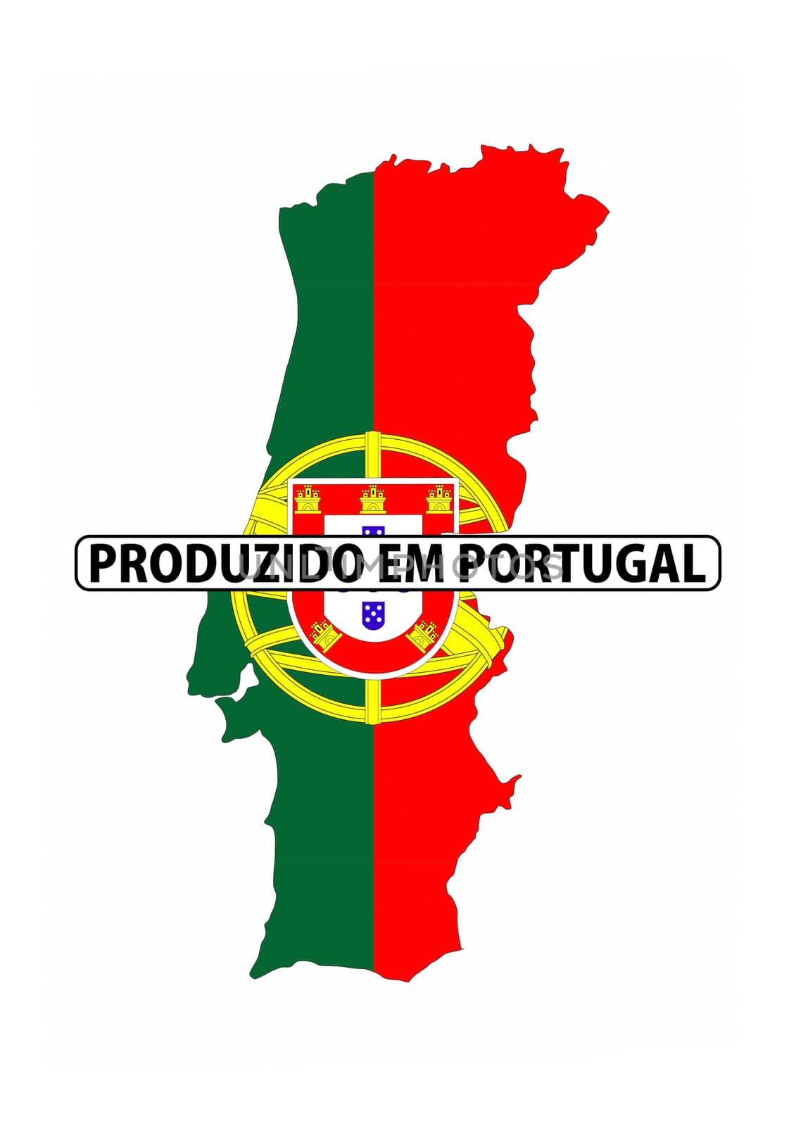 made in portugal country national flag map shape with text