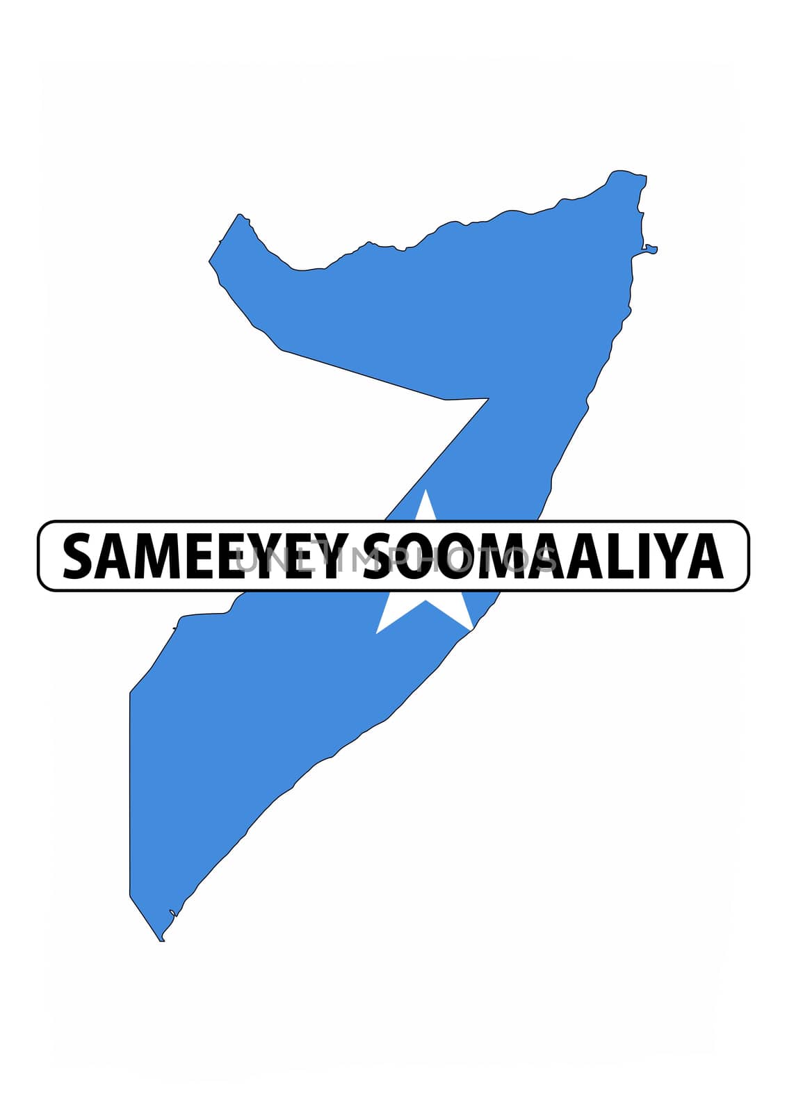 made in somalia country national flag map shape with text