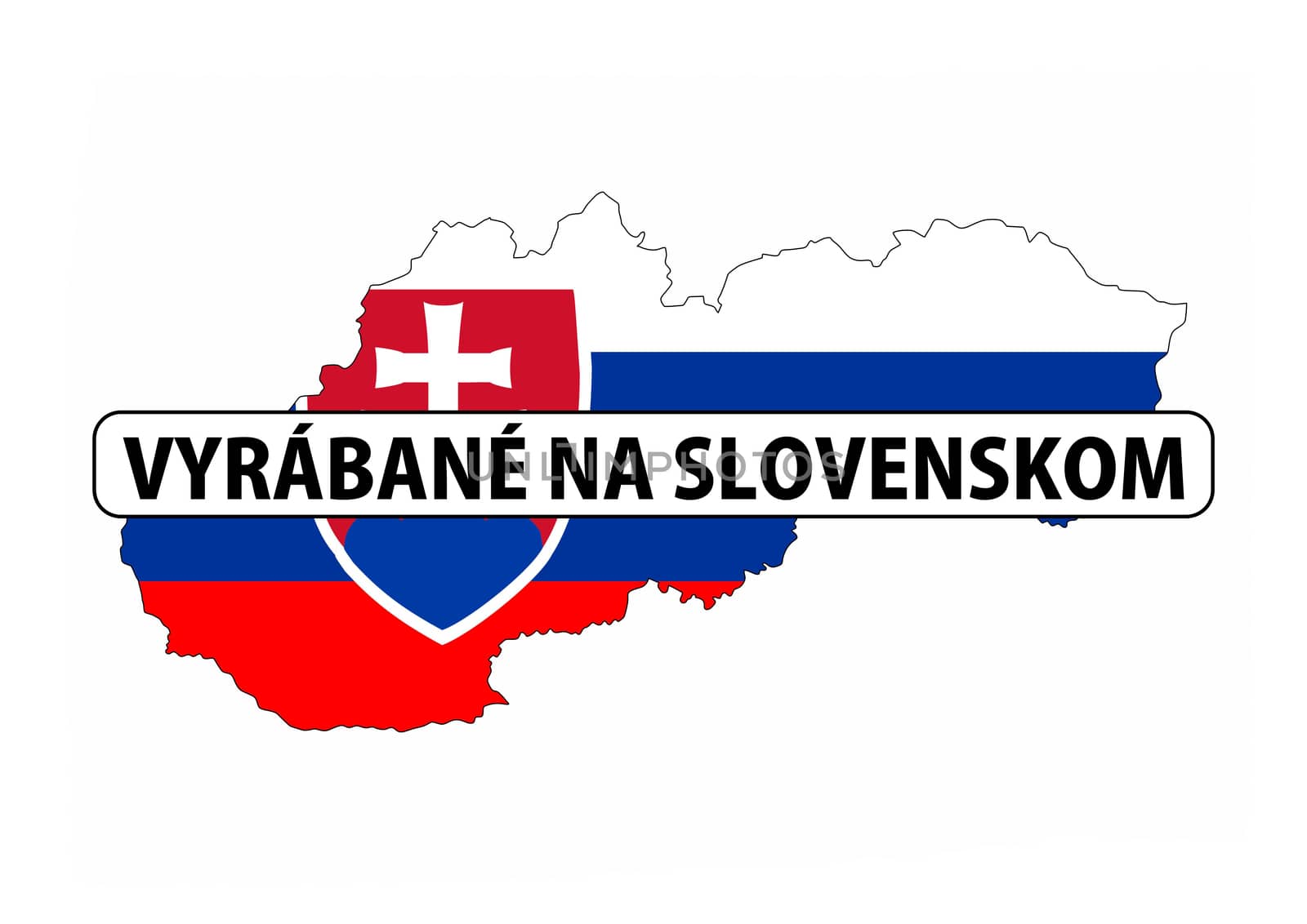 made in slovakia country national flag map shape with text