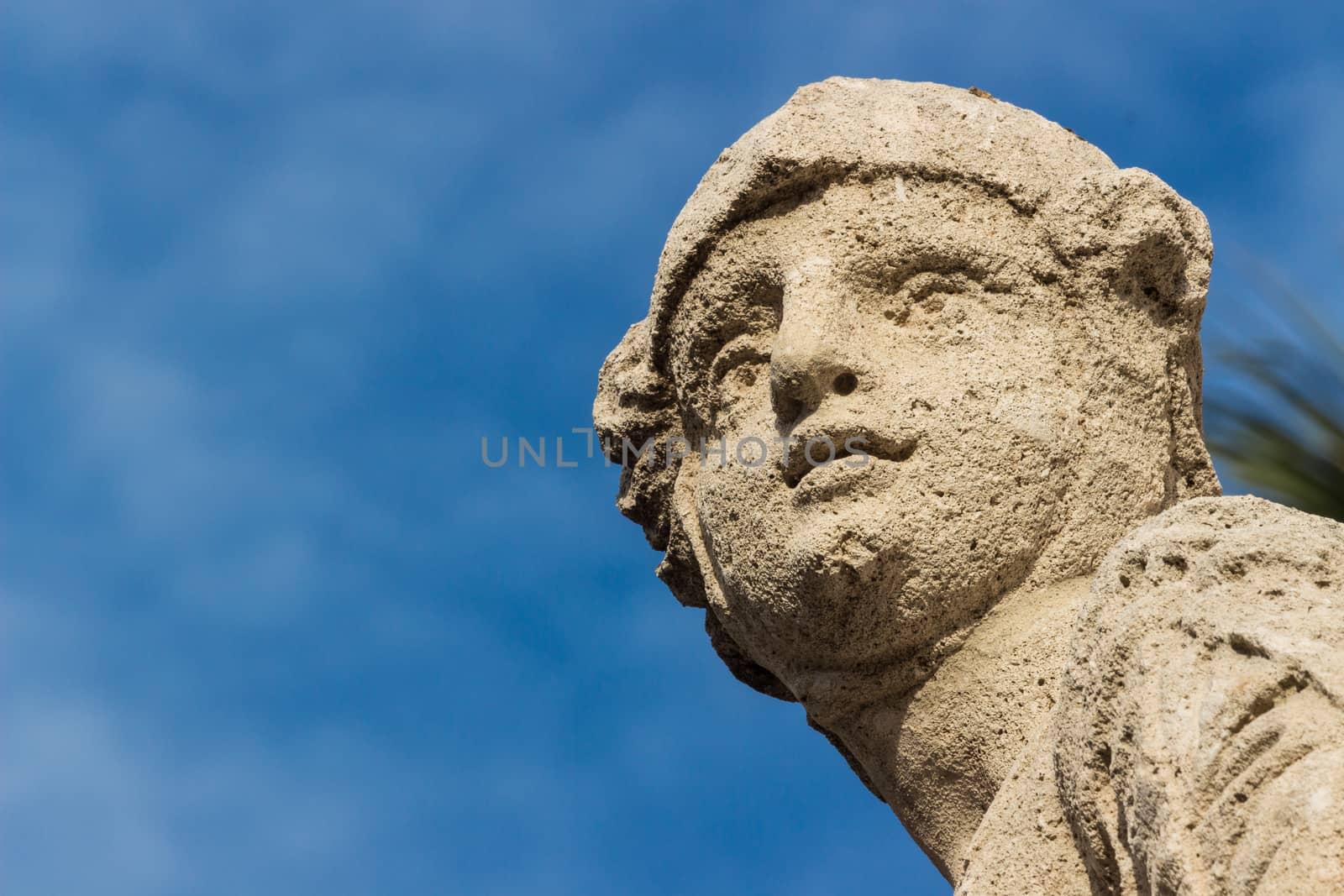 Sicily, Italy: detail of a baroque statue