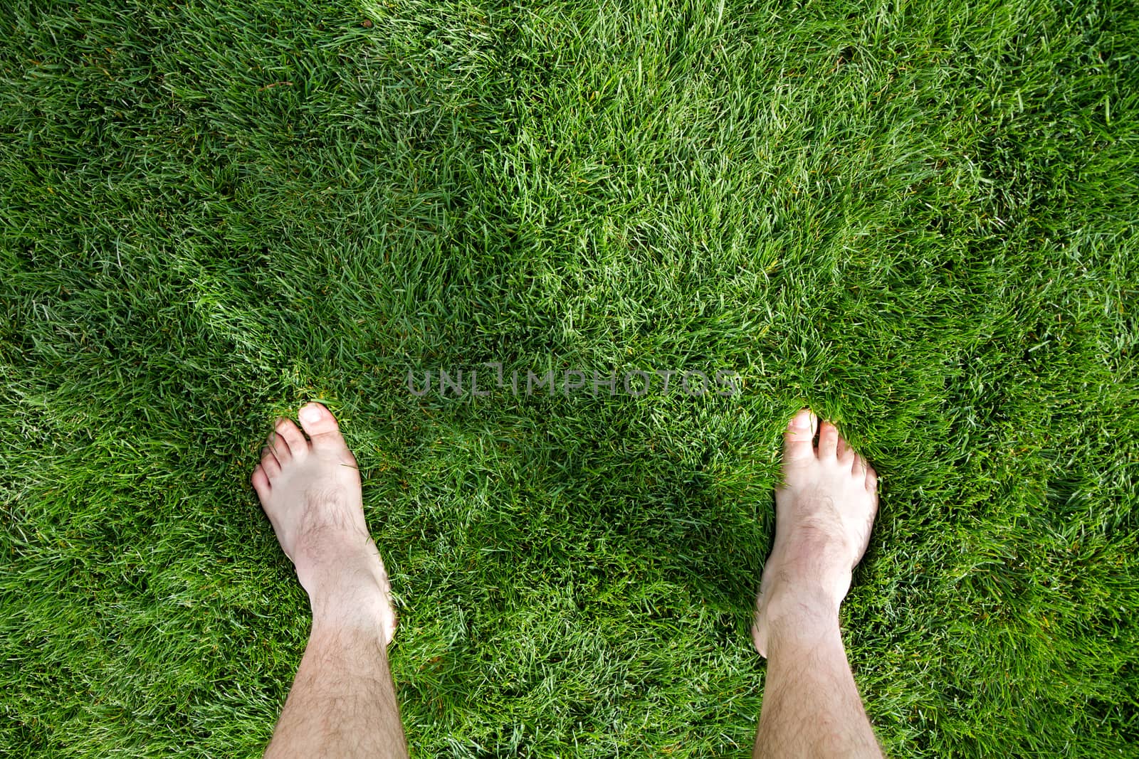 Man standing on some grass during a sunny day