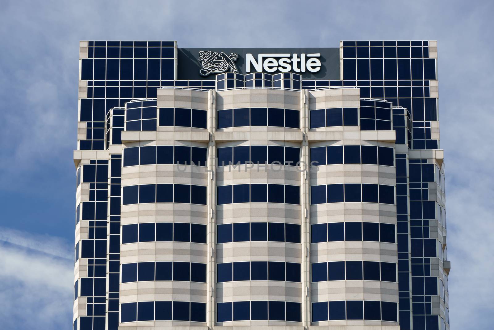 GLENDALE, CA/USA - OCTOBER 24, 2105: Nestle USA headquarters. Nestle is a Swiss transnational food and beverage company and ranked on the Fortune Global 500.