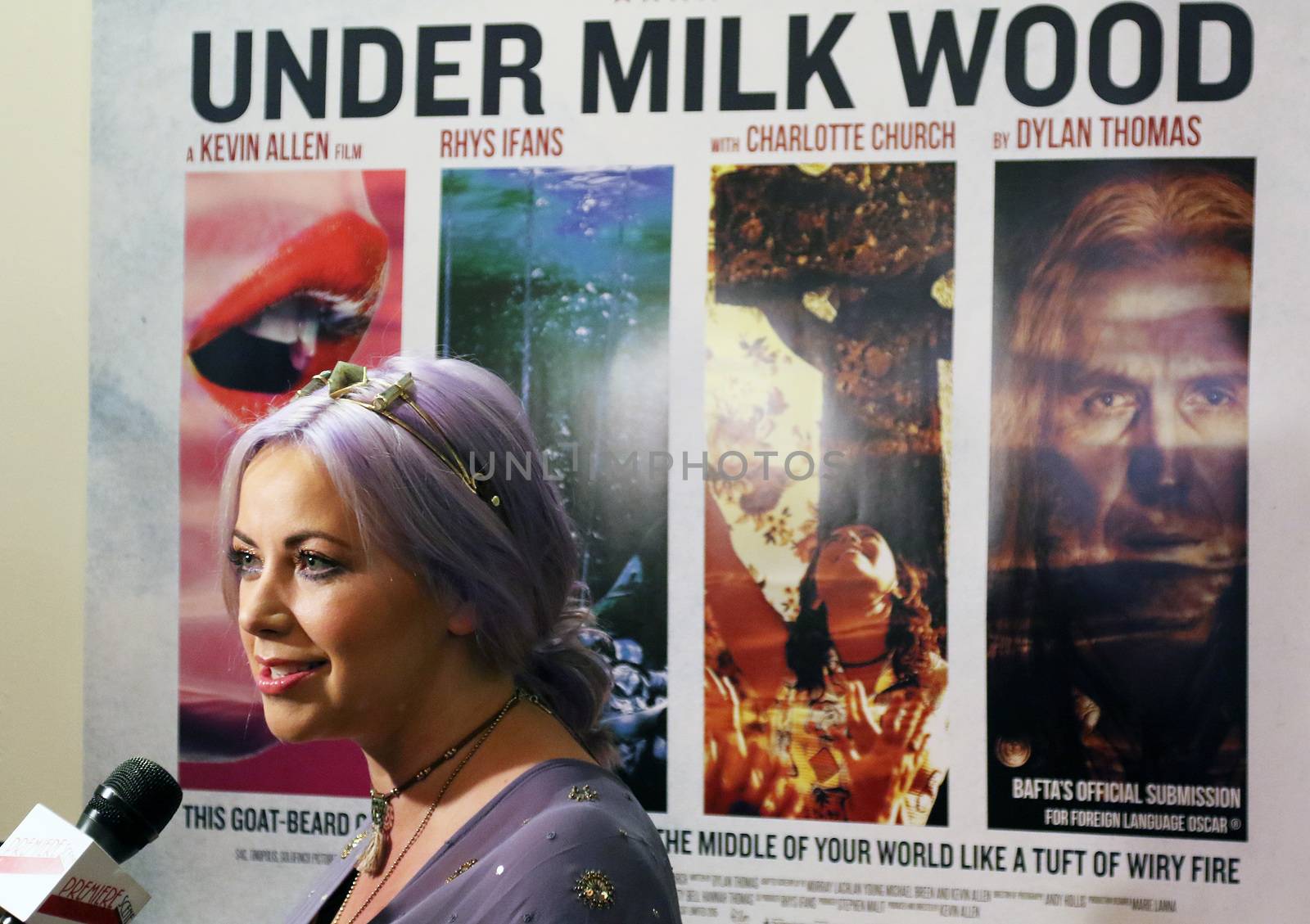 UNITED KINGDOM, London: Charlotte Church speaks to media at the UK premiere of Under Milk Wood at Rio Cinema in Hackney, London on October 25, 2015. 