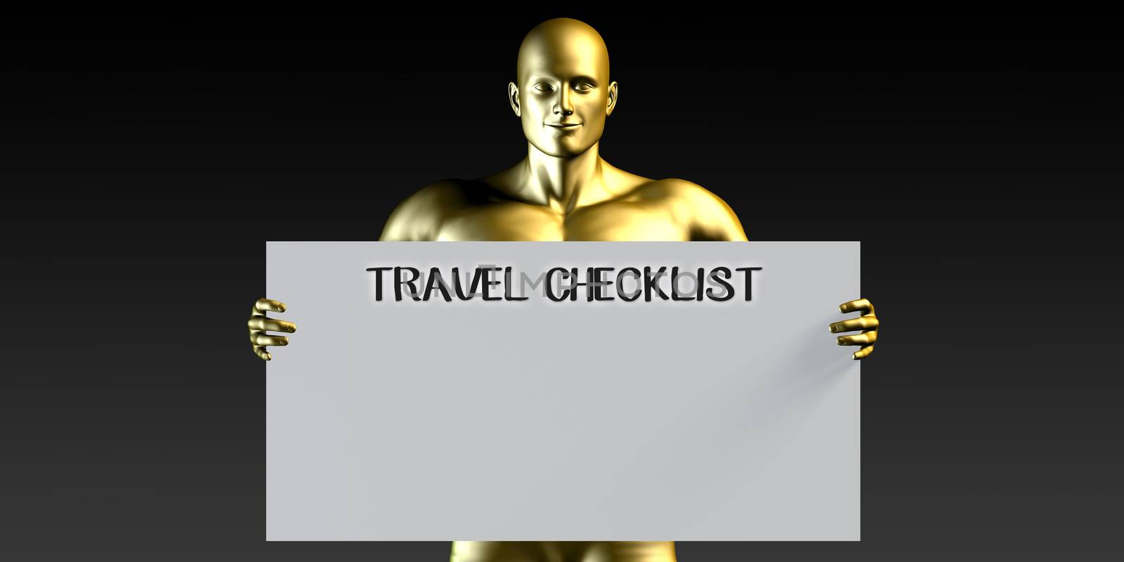 Travel Checklist with a Man Holding Placard Poster Template