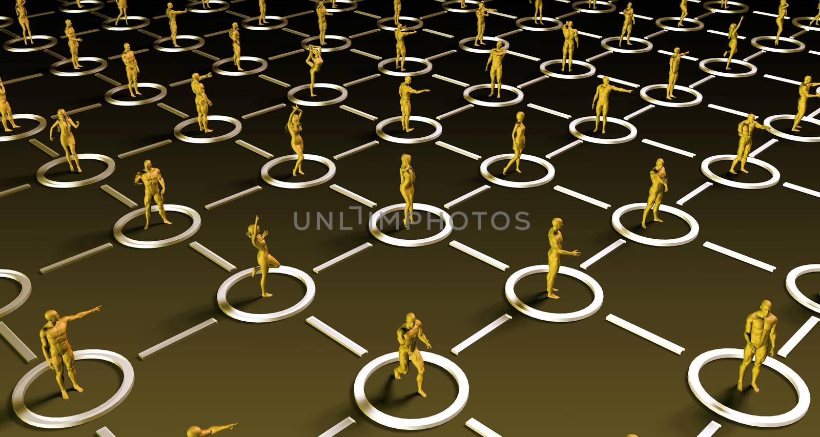 Social Media Network and Interaction Between People Art