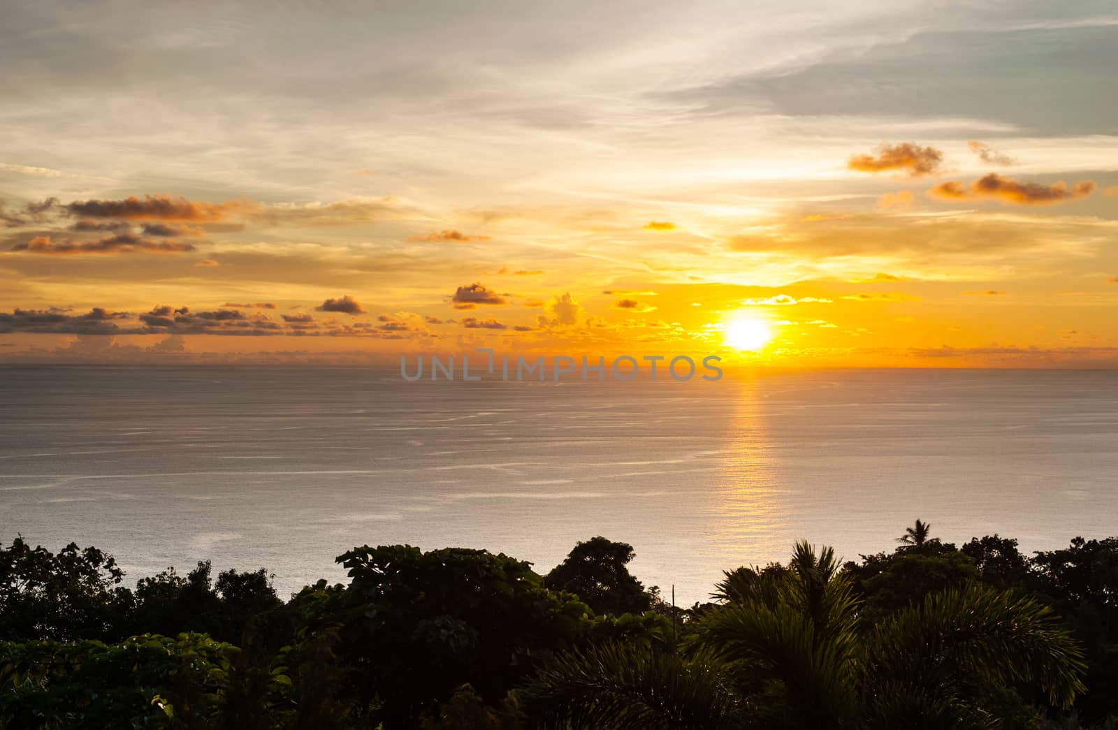 Beautiful nature with color of the sunset, Phuket view point thailand