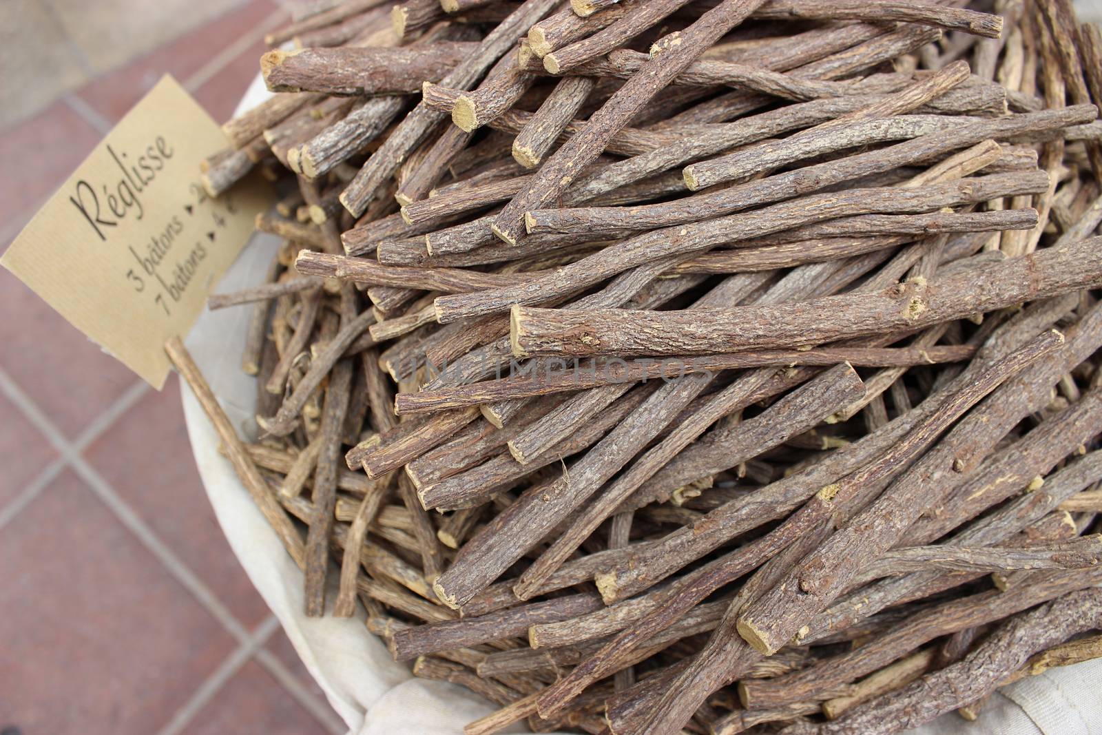 Licorice Sticks for sale in the market in France