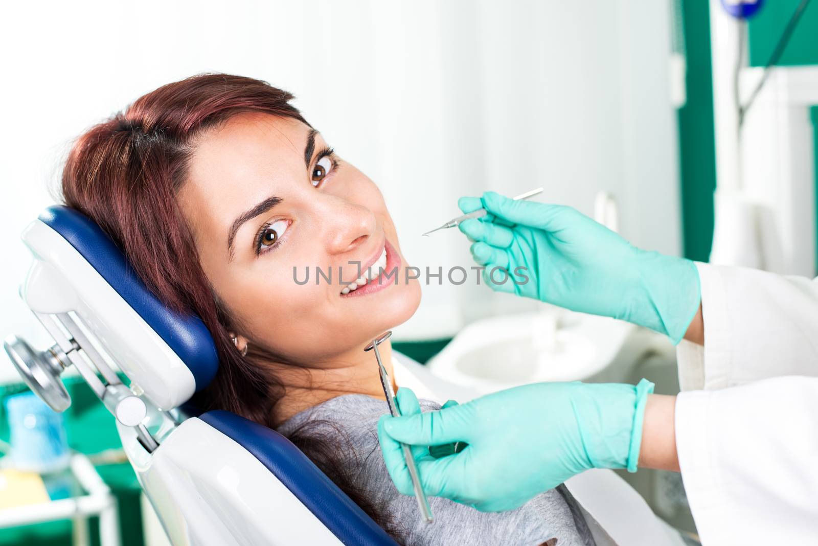 Smiling Woman At Dentist by MilanMarkovic78