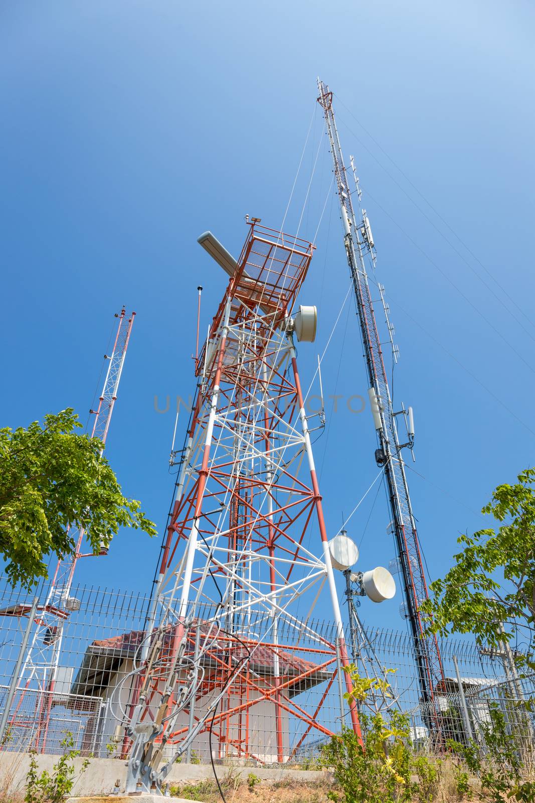 Telecommunication antenna at Koh Larn, Pattaya, Chonburi, Thailand by powerbeephoto