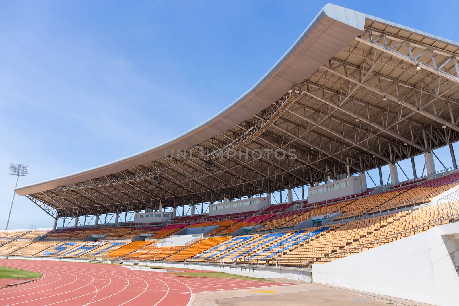 Beautiful soccer stadium for use in football match and athletics (public stadium create from people tax all access)