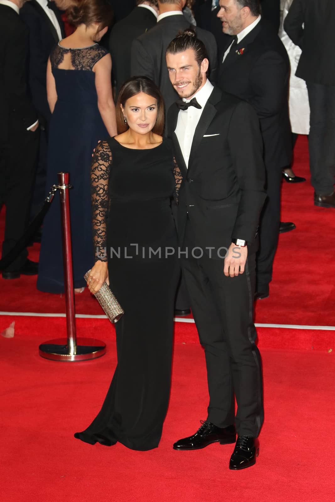 UNITED KINGDOM, London: Gareth Bale and Emma Rhys-Jones attend the world premiere of the latest Bond film, Spectre, at Royal Albert Hall in London on October 26, 2015.