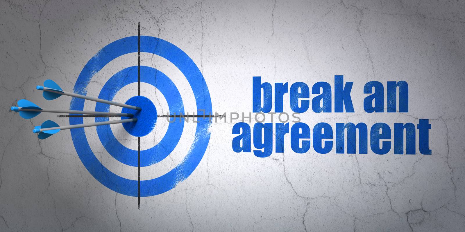 Law concept: target and Break An Agreement on wall background by maxkabakov