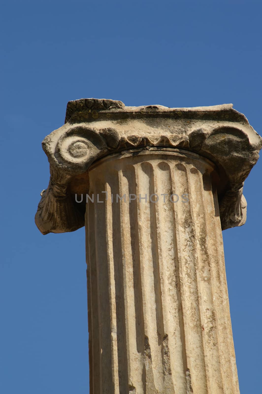 Ancient greek column in efesus (turkey) - tourists attraction