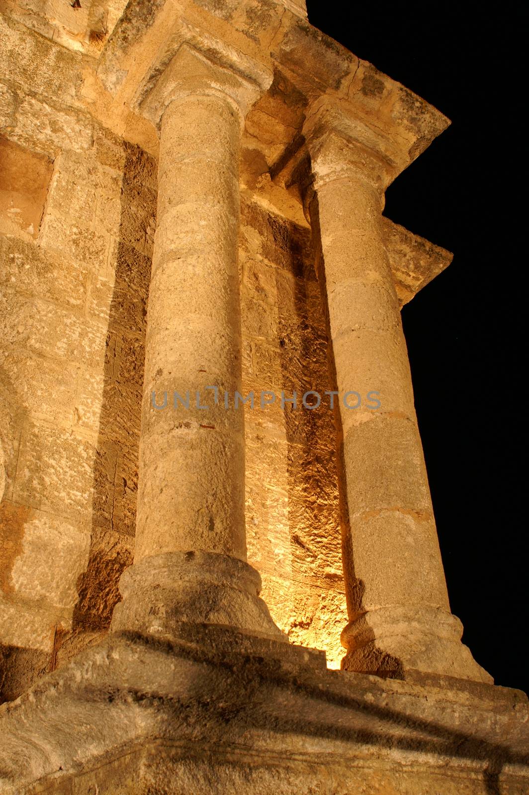 ancient columns in Rhodos, Greece island