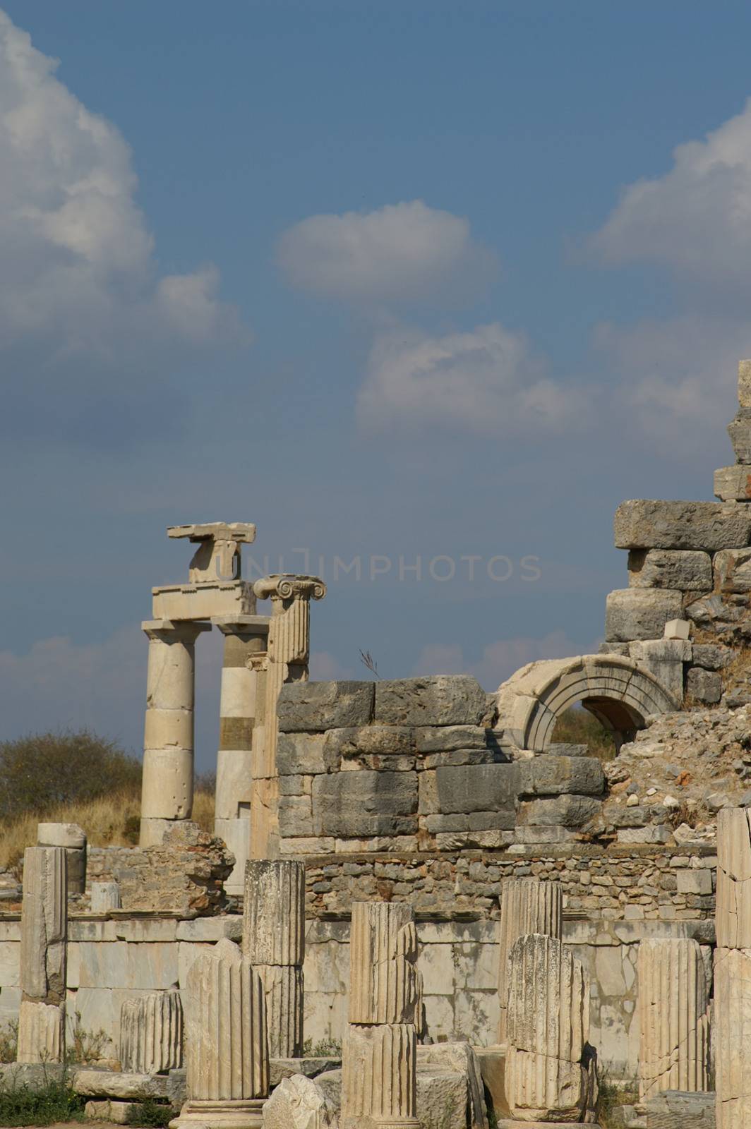 ancient ruins in Ephesus, Turkey - vacation and antique architecture