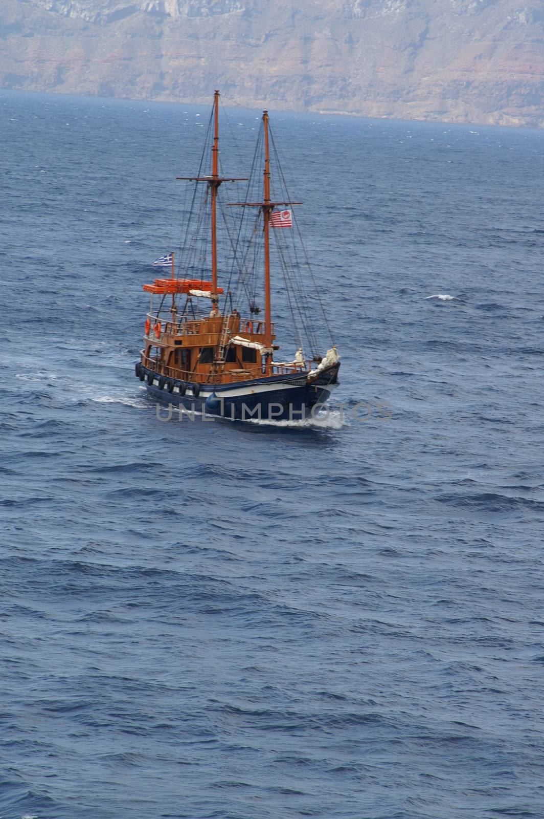 pirates ship in a sea - tourist action vacation