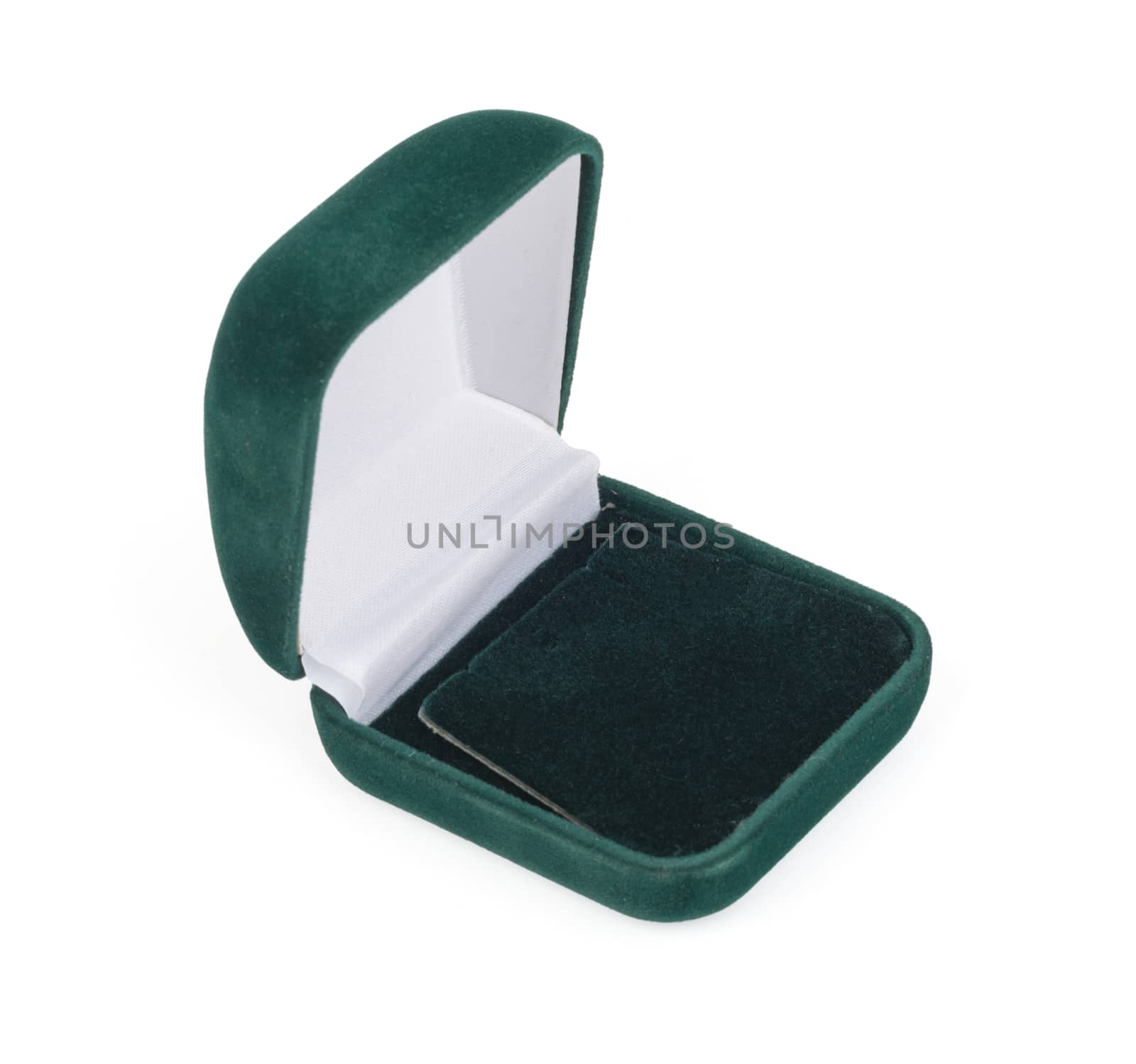 Empty ring box on isolated white background