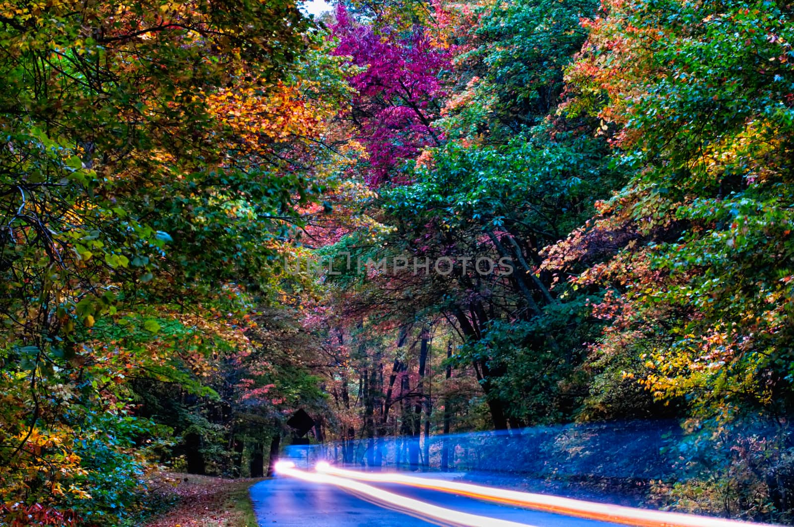 autumn drive on blue ridge parkway