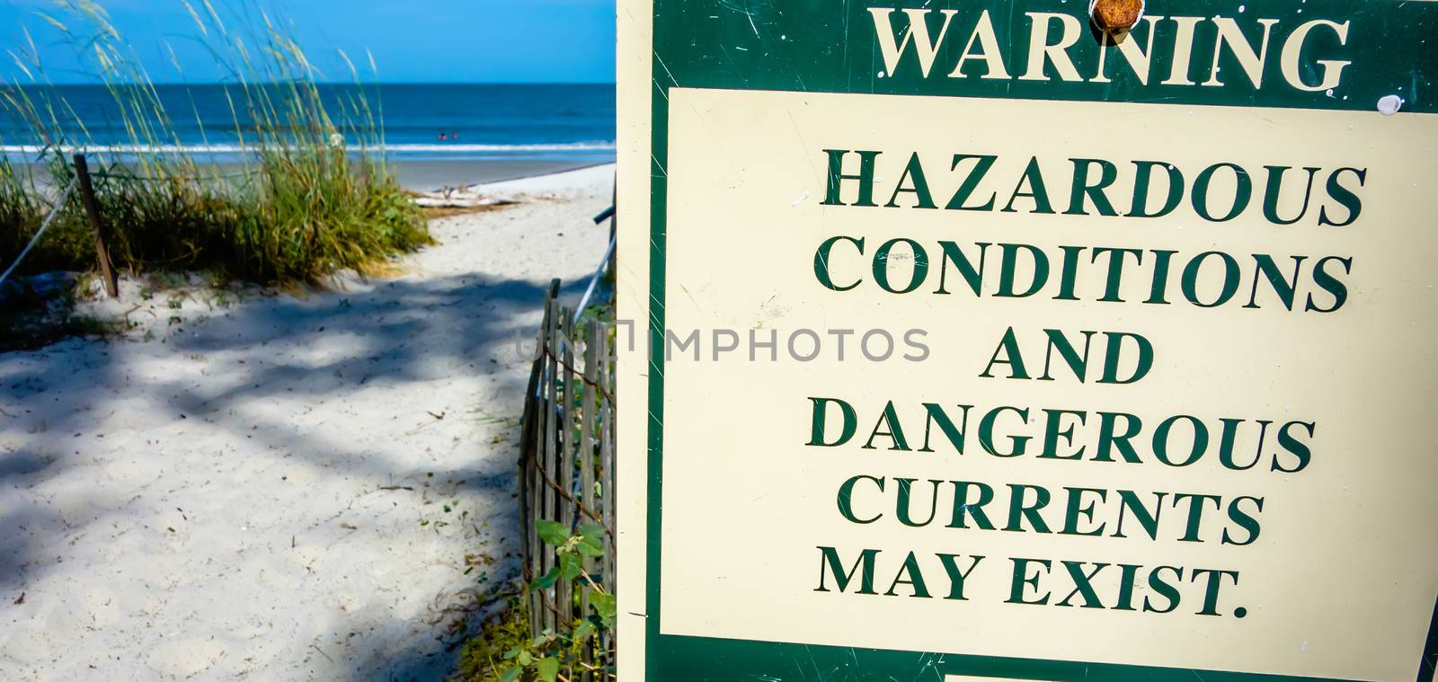 hazardous rip currents warning sign on hunting island nc by digidreamgrafix