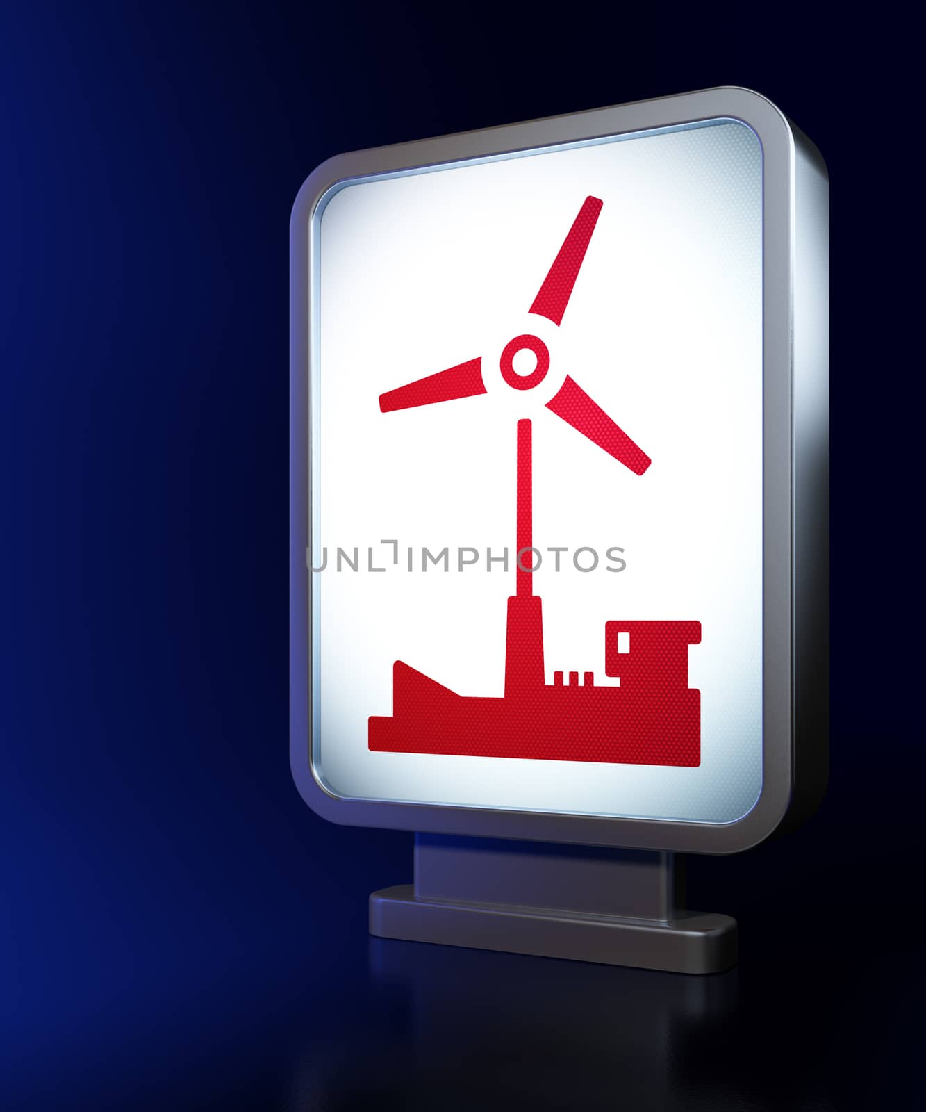 Industry concept: Windmill on billboard background by maxkabakov