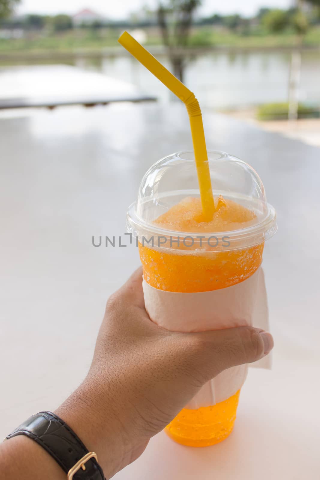 The cool orange juice