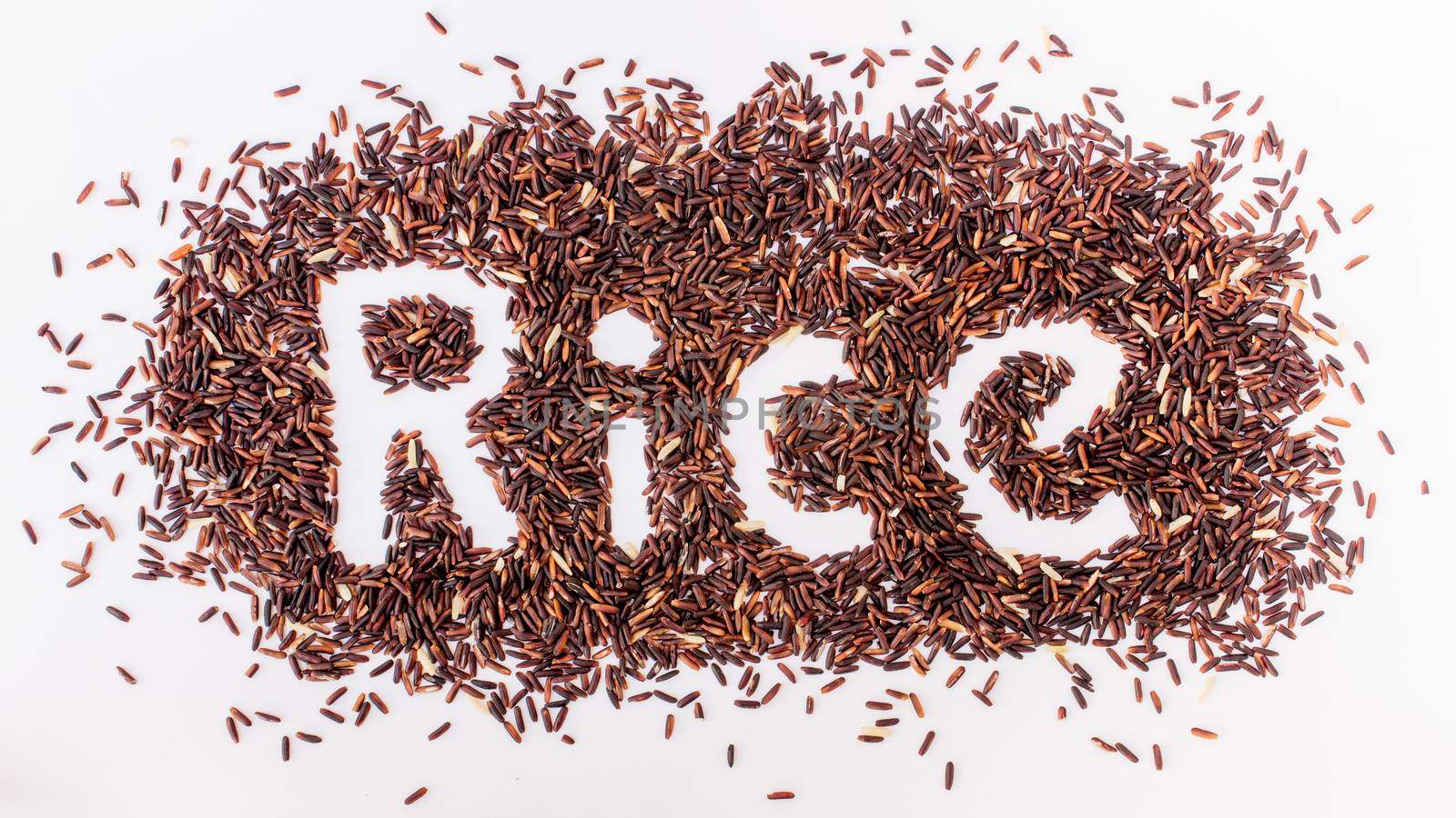 The black rice on ground