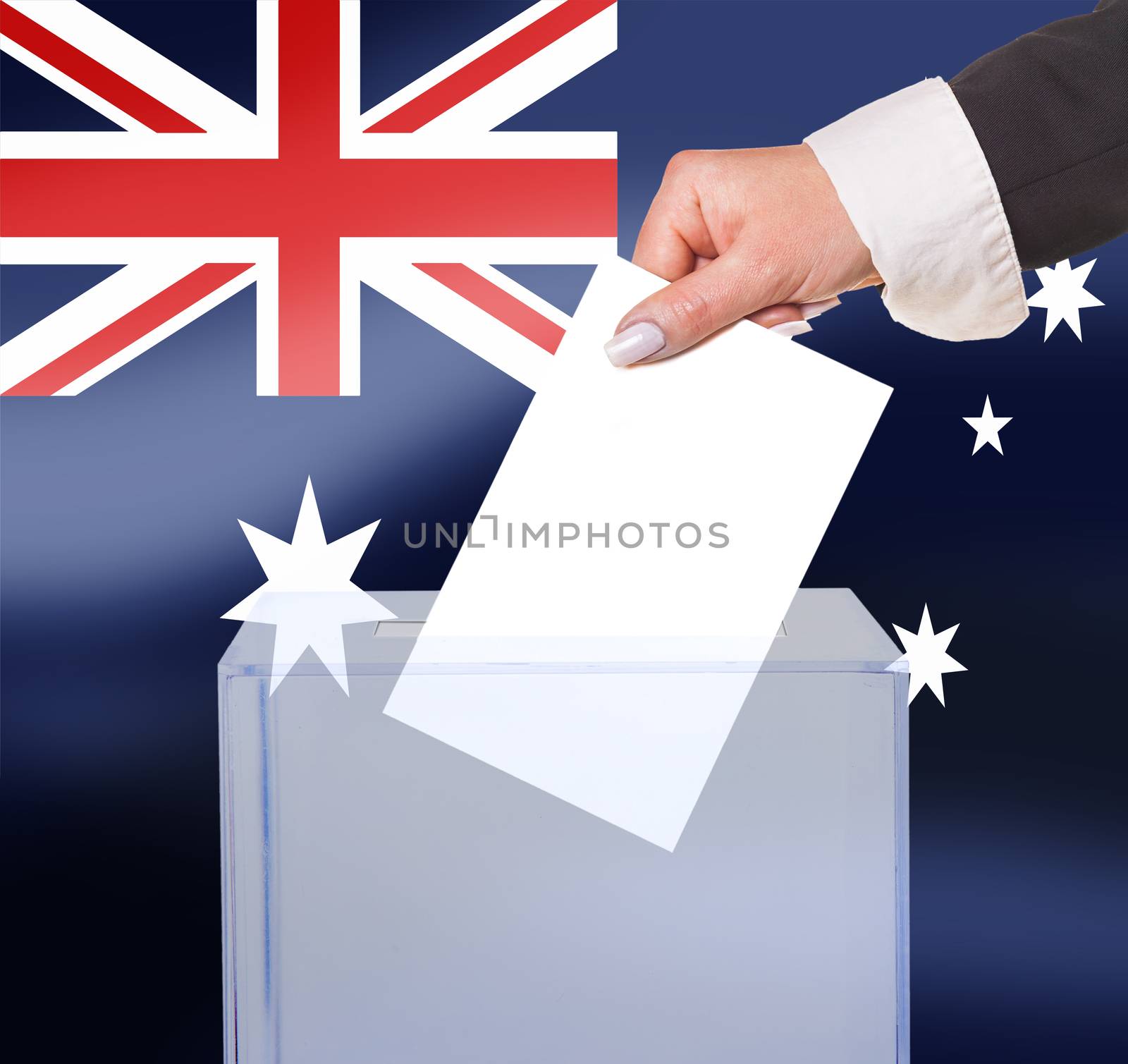 electoral vote by ballot, under the Australia flag