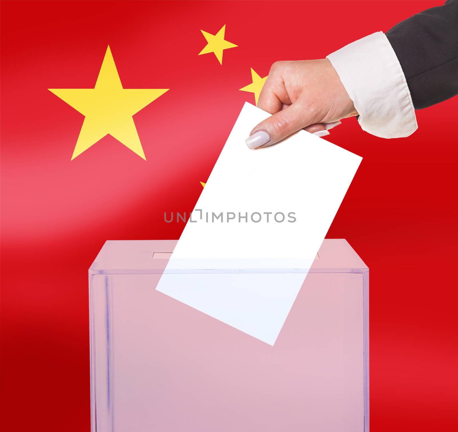 electoral vote by ballot, under the China flag