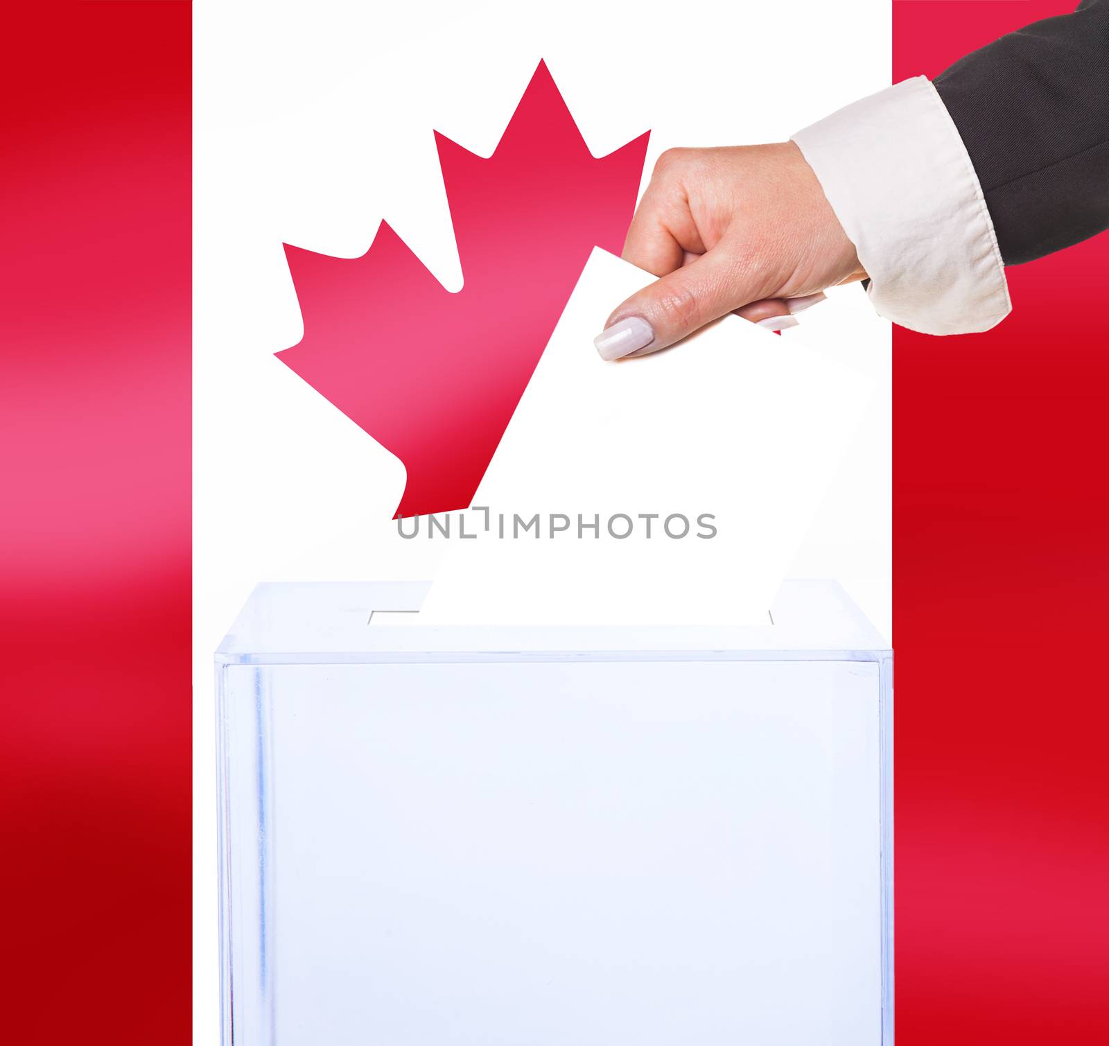 electoral vote by ballot, under the Canada flag