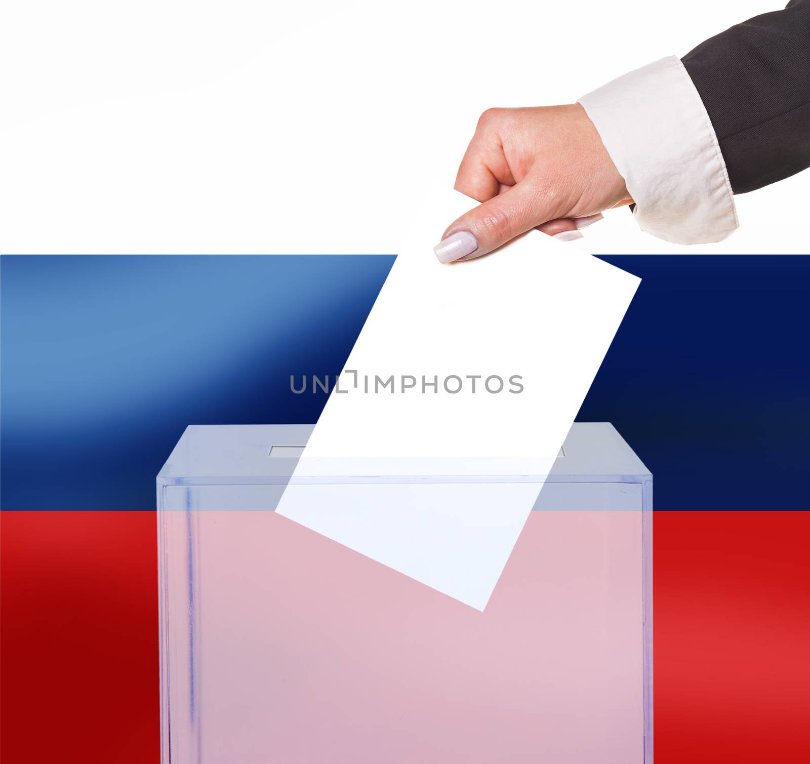 electoral vote by ballot, under the Russian flag