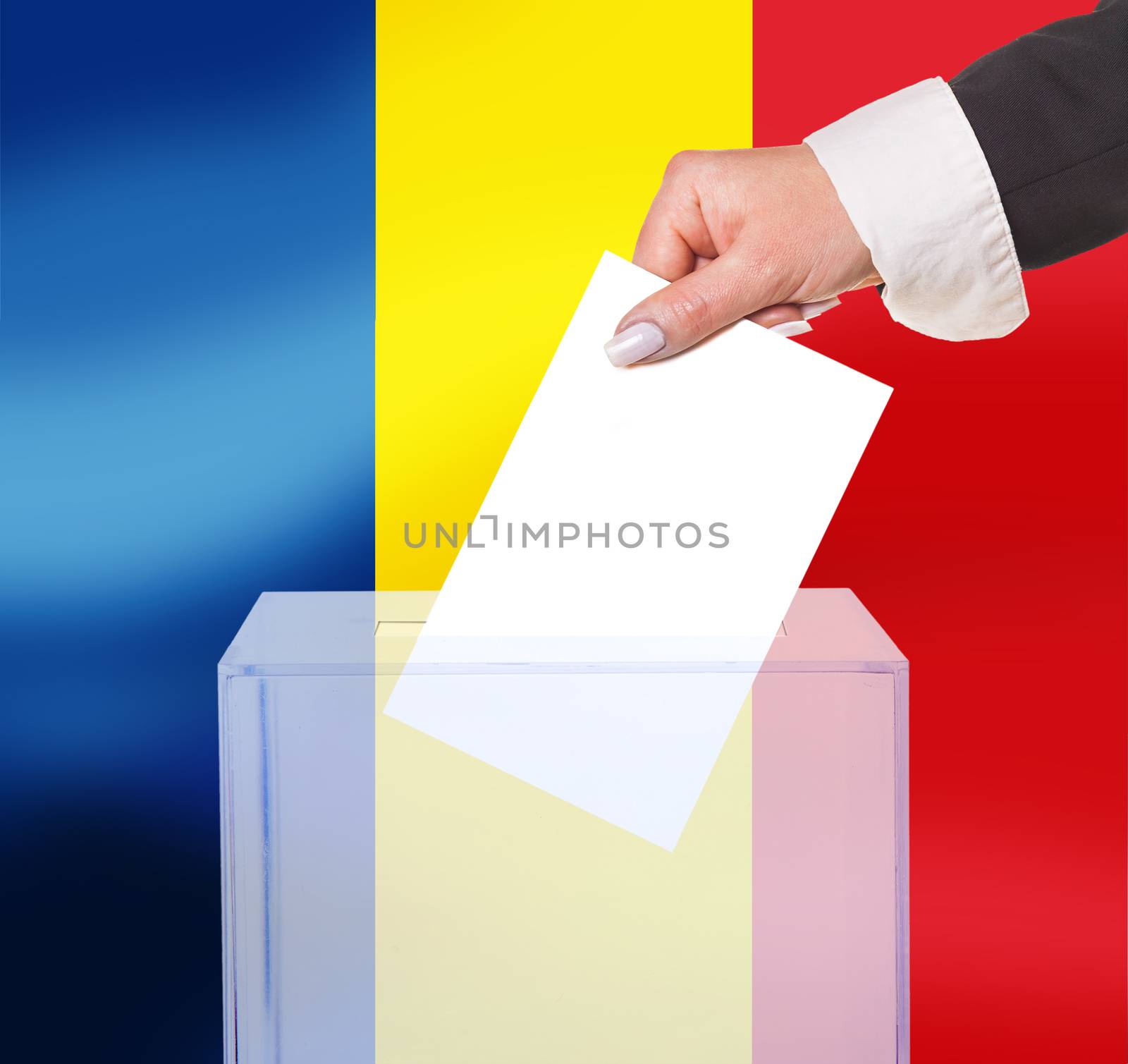 electoral vote by ballot, under the Romania flag