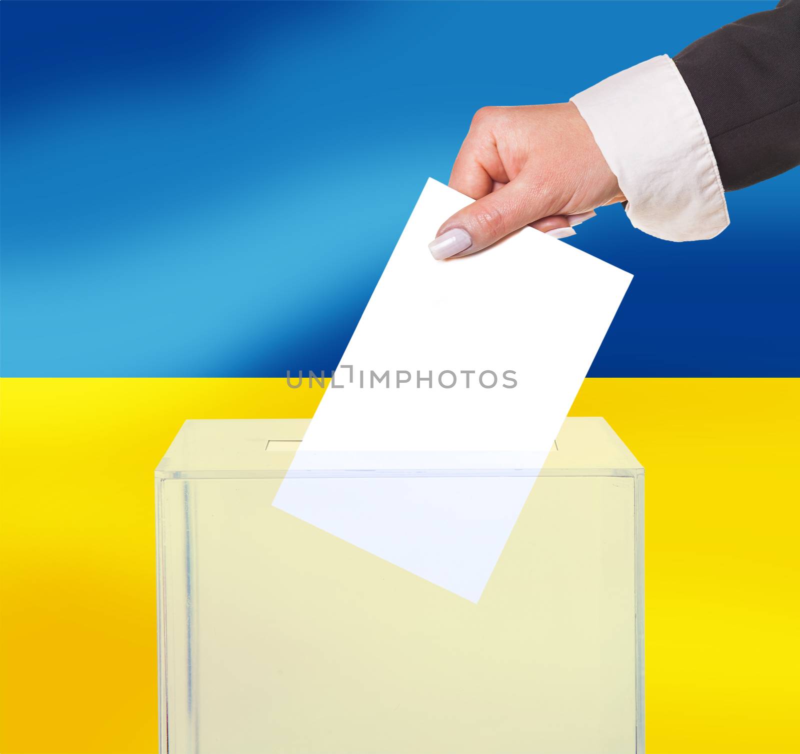 electoral vote by ballot, under the Ukraine flag