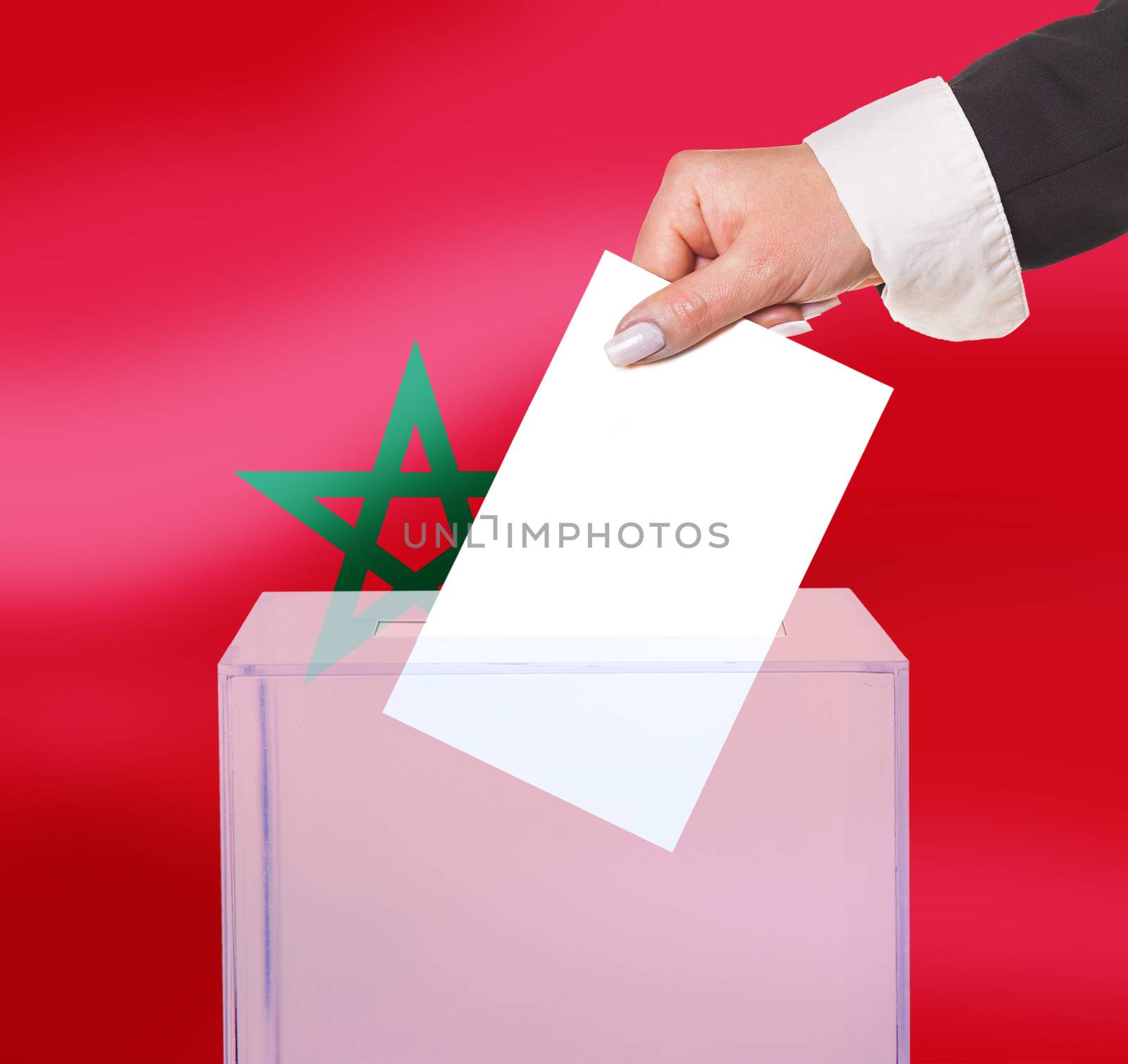 electoral vote by ballot, under the Morocco flag