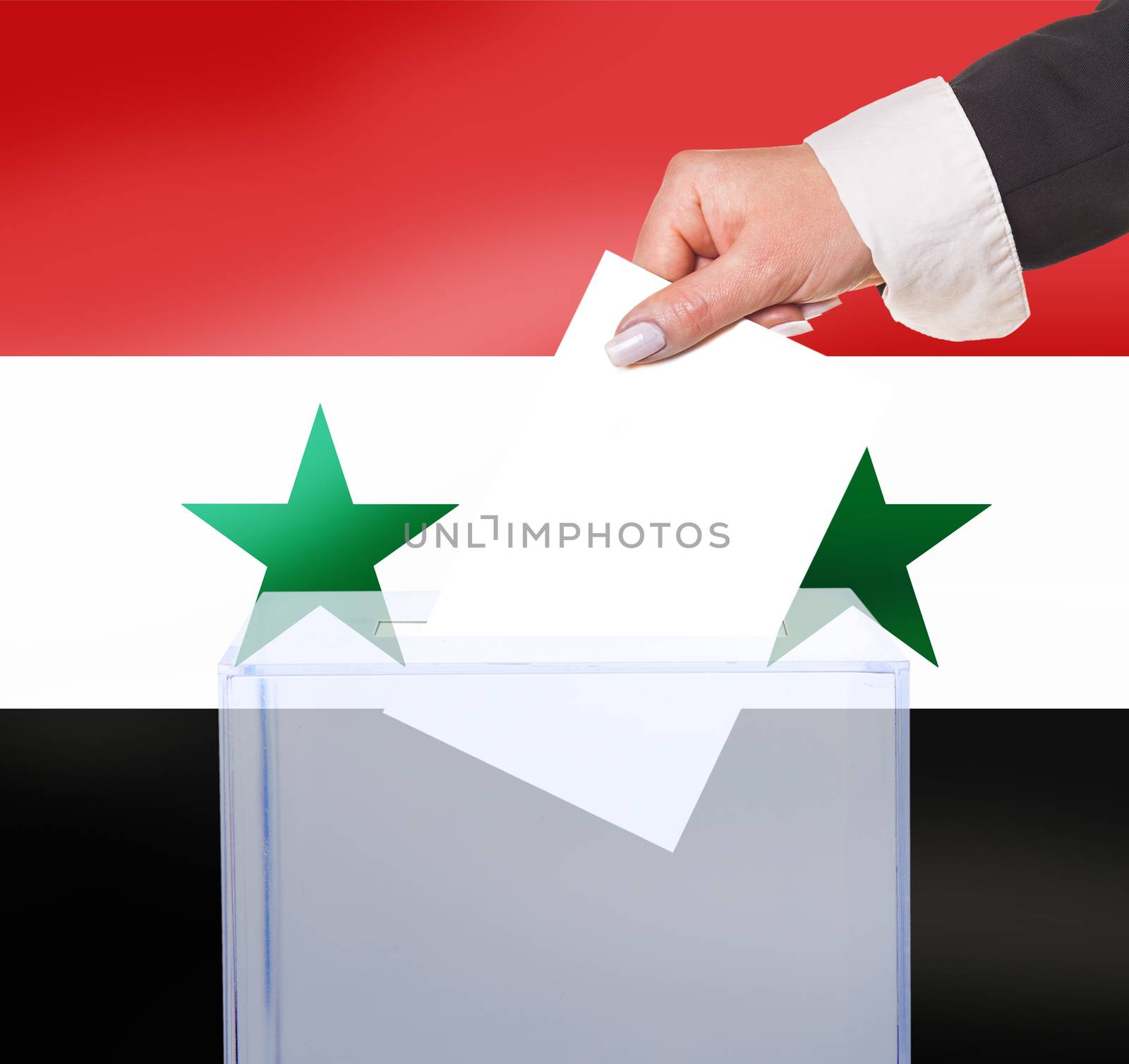 electoral vote by ballot, under the Syria flag